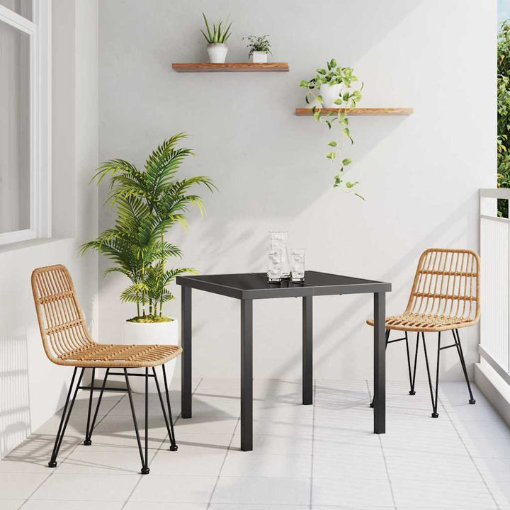 Have Spisebordssæt 3 pcs Brun Pulverlakeret stål