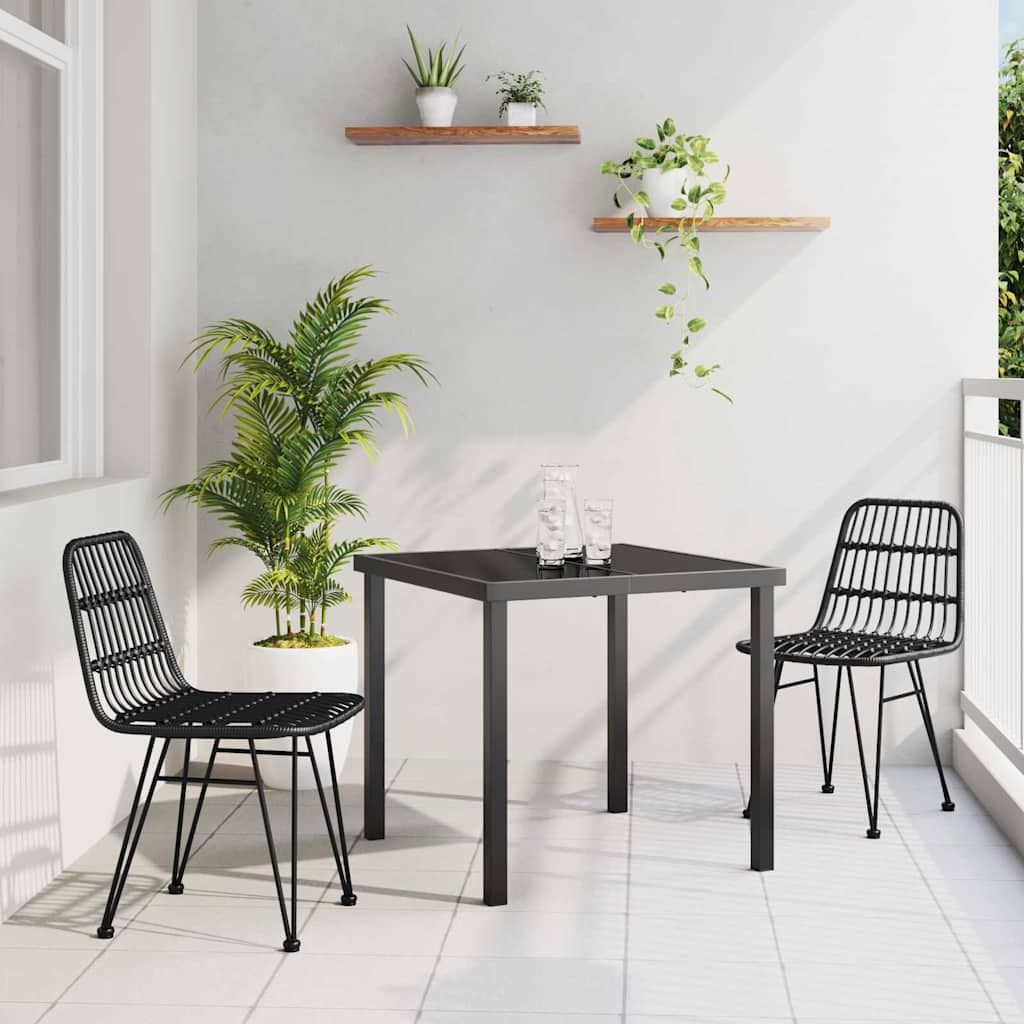 Have Spisebordssæt 3 pcs Sort Pulverlakeret stål