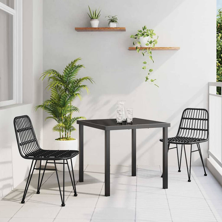 Have Spisebordssæt 3 pcs Sort Pulverlakeret stål