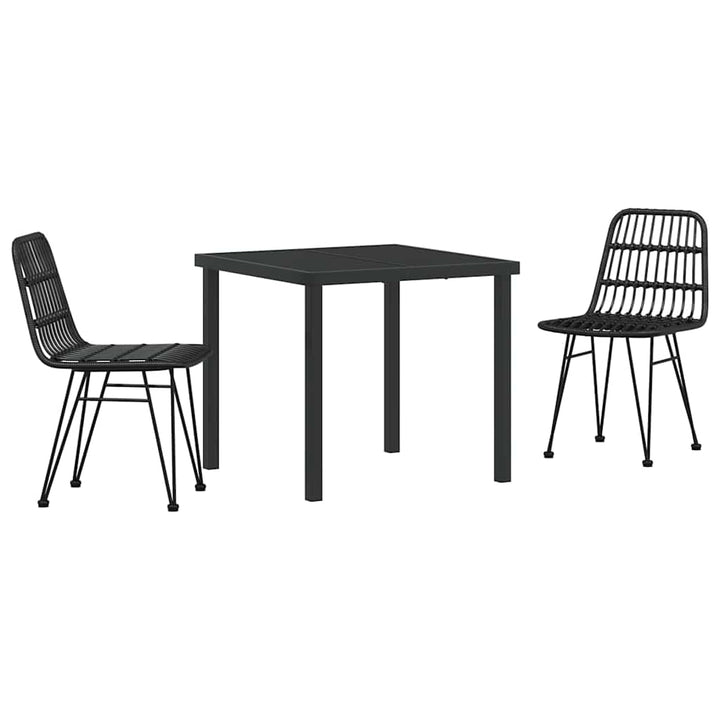 Have Spisebordssæt 3 pcs Sort Pulverlakeret stål