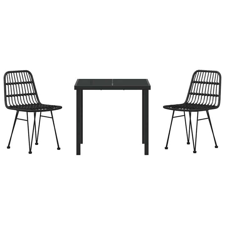 Have Spisebordssæt 3 pcs Sort Pulverlakeret stål