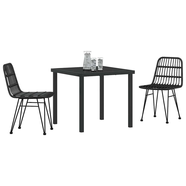 Have Spisebordssæt 3 pcs Sort Pulverlakeret stål