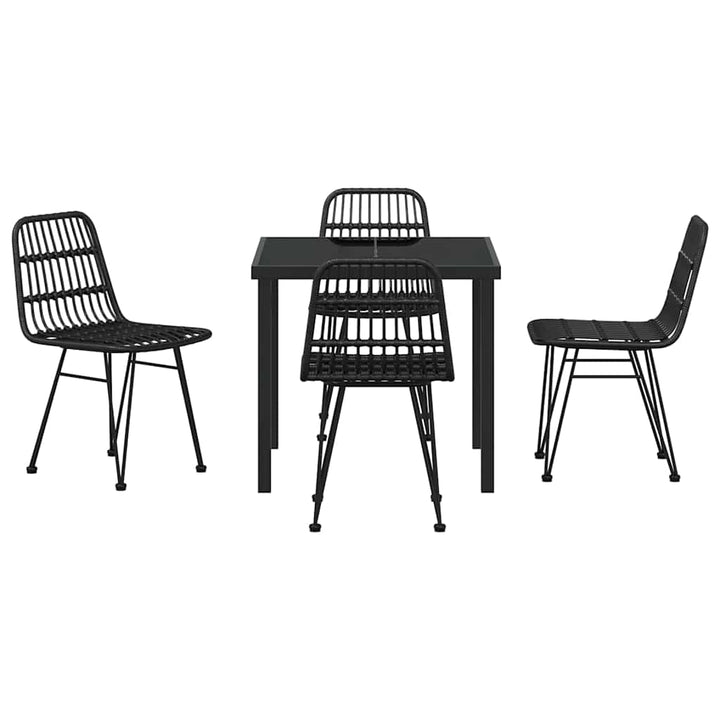 Have Spisebordssæt 5 pcs Sort Pulverlakeret stål