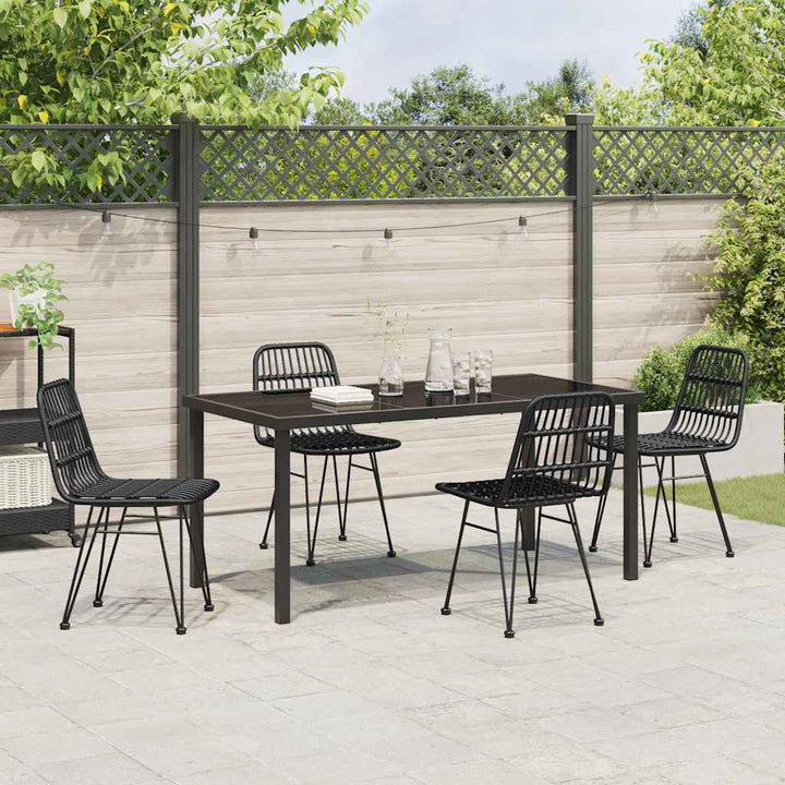 Have Spisebordssæt 5 pcs Sort Pulverlakeret stål