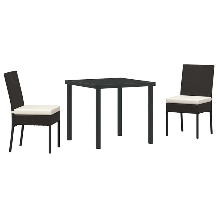 Have Spisebordssæt 3 pcs Sort Pulverlakeret stål