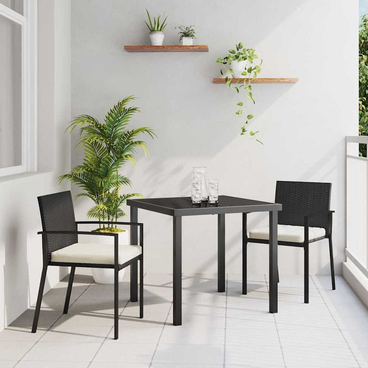 Have Spisebordssæt 3 pcs Sort Pulverlakeret stål