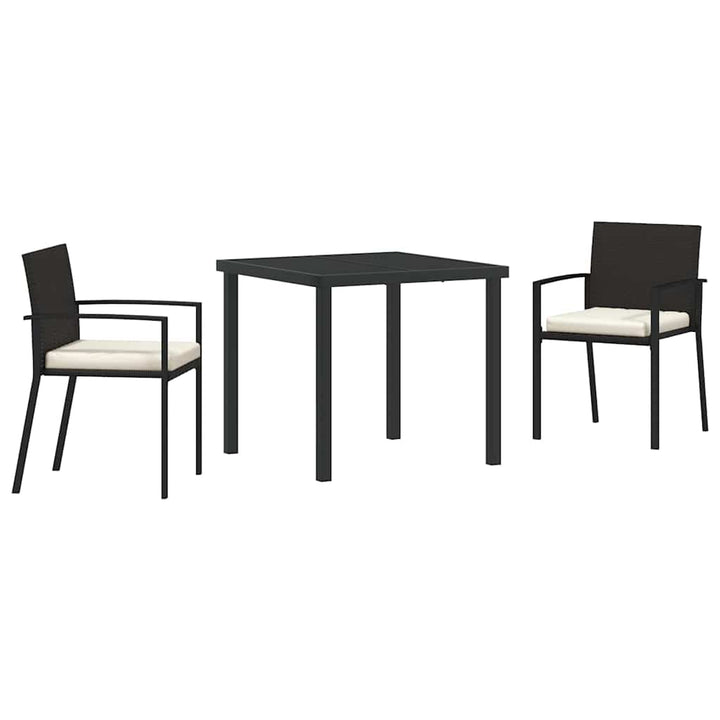 Have Spisebordssæt 3 pcs Sort Pulverlakeret stål