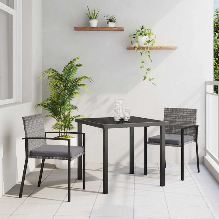 Have Spisebordssæt 3 pcs Grå Pulverlakeret stål