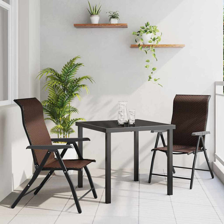 Have Spisebordssæt 3 pcs Brun Pulverlakeret stål
