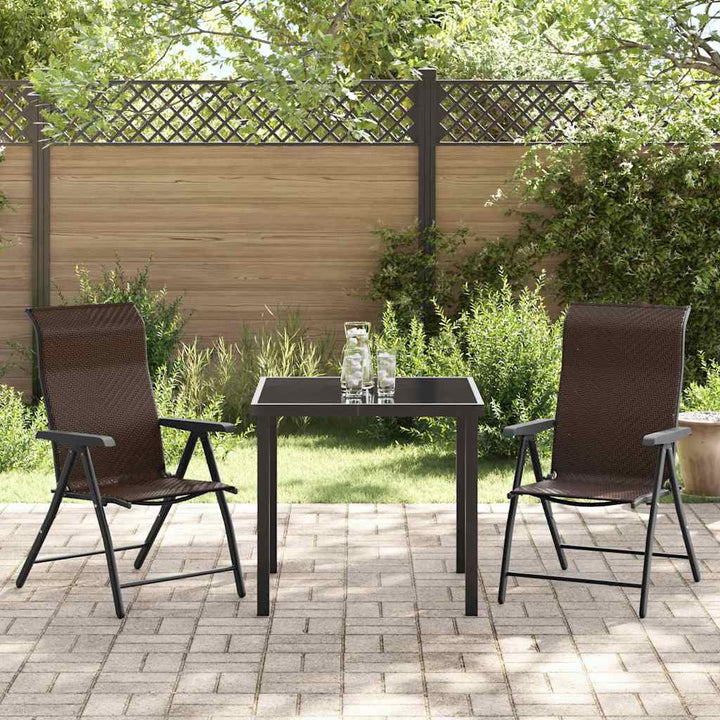 Have Spisebordssæt 3 pcs Brun Pulverlakeret stål