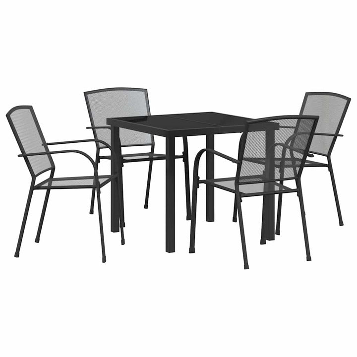 Have Spisebordssæt 5 pcs Antracit Pulverlakeret stål