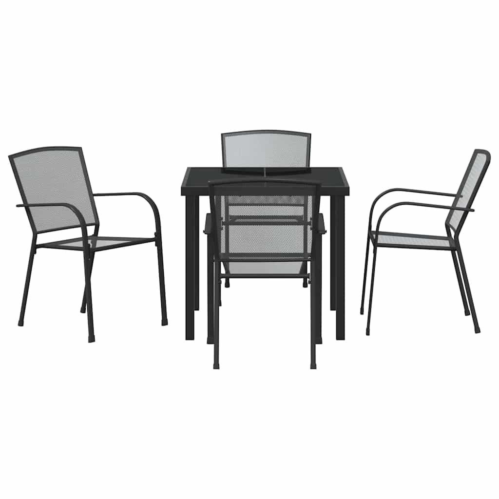 Have Spisebordssæt 5 pcs Antracit Pulverlakeret stål