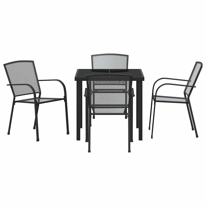 Have Spisebordssæt 5 pcs Antracit Pulverlakeret stål
