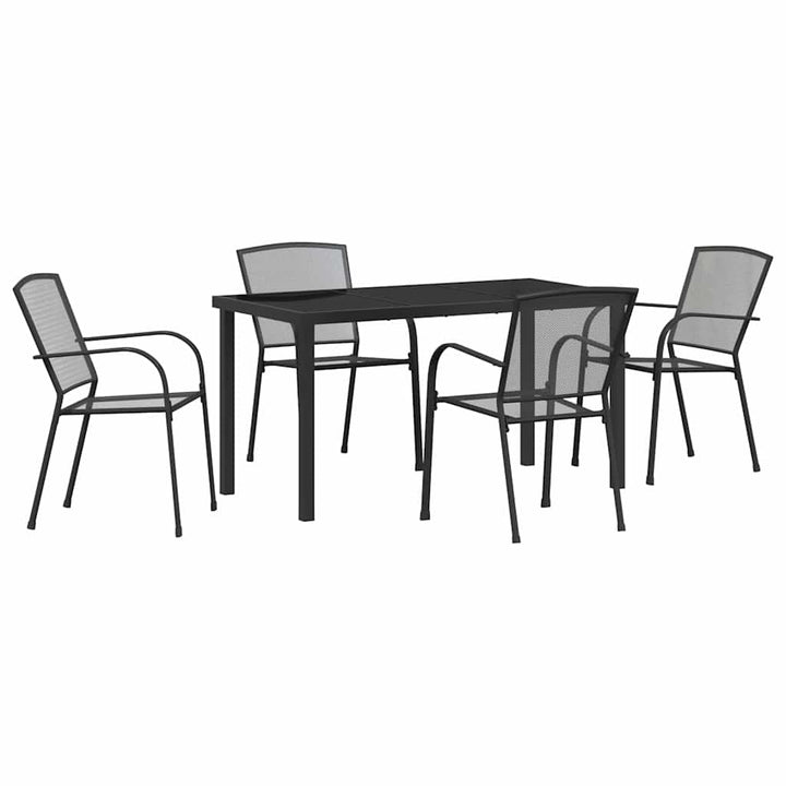 Have Spisebordssæt 5 pcs Antracit Pulverlakeret stål