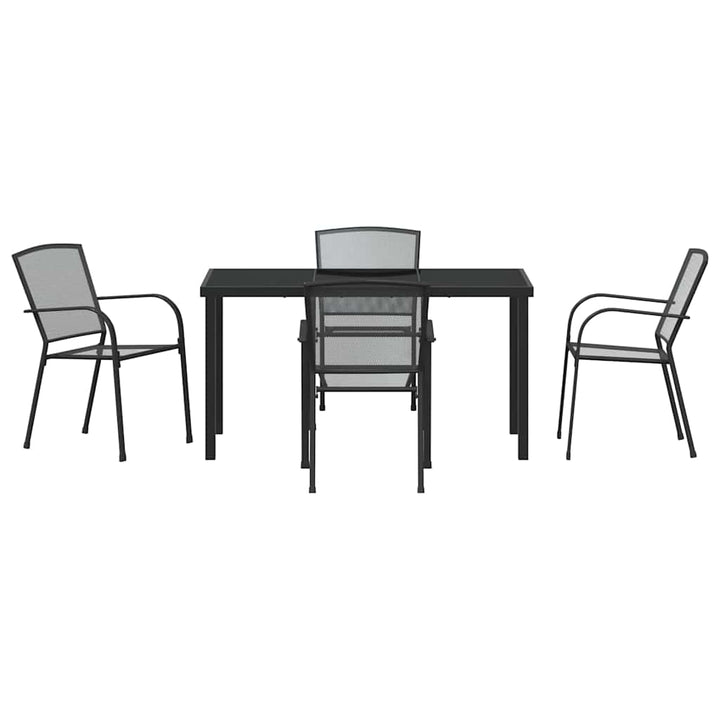 Have Spisebordssæt 5 pcs Antracit Pulverlakeret stål