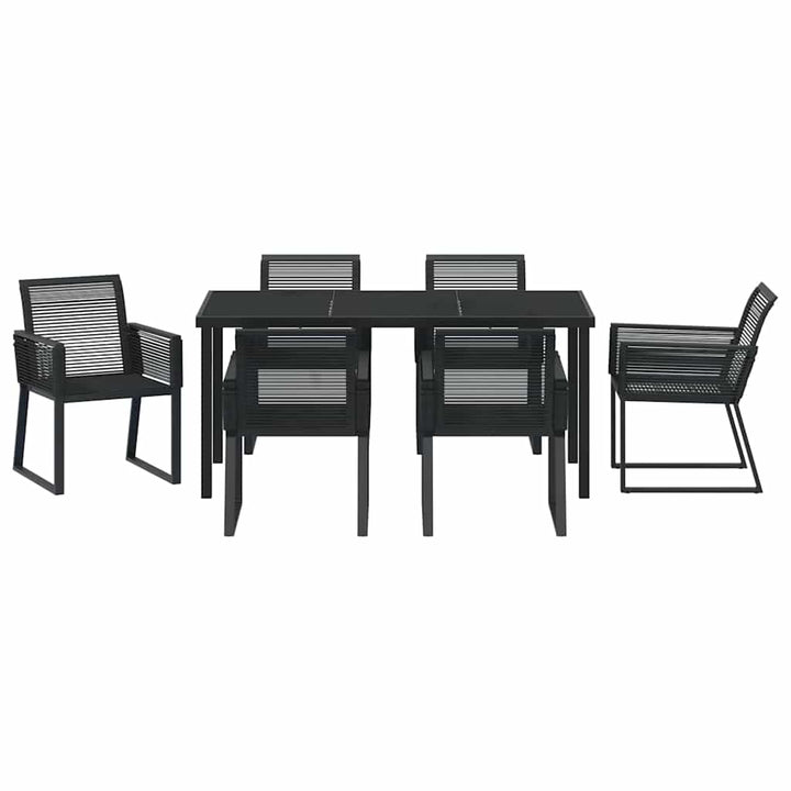 Have Spisebordssæt 7 pcs Sort Pulverlakeret stål