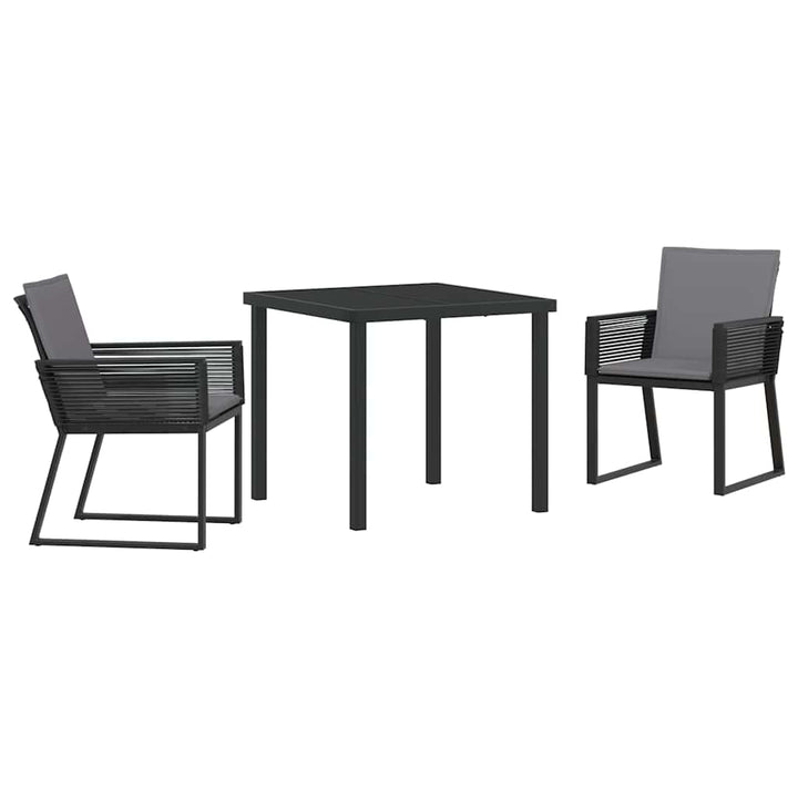 Have Spisebordssæt 3 pcs Sort Pulverlakeret stål