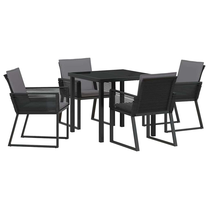 Have Spisebordssæt 5 pcs Sort Pulverlakeret stål