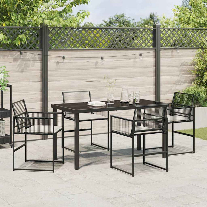 Have Spisebordssæt 5 stk. Sort polyrattan