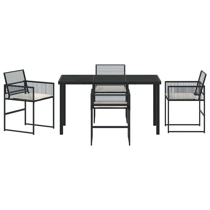 Have Spisebordssæt 5 stk. Sort polyrattan