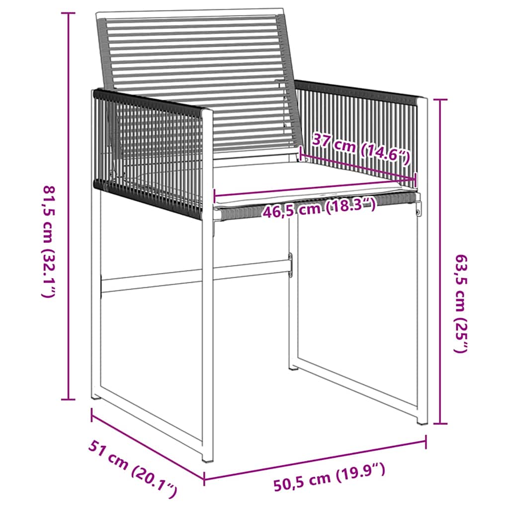 Have Spisebordssæt 5 stk. Sort polyrattan
