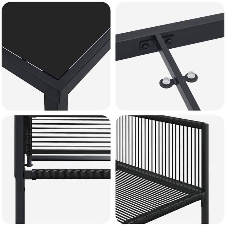 Have Spisebordssæt 5 stk. Sort polyrattan
