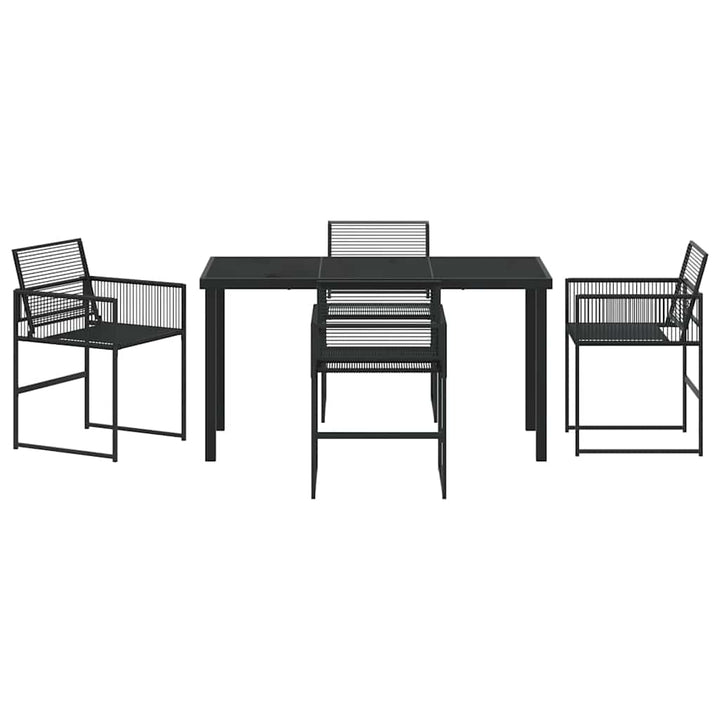 Have Spisebordssæt 5 stk. Sort polyrattan