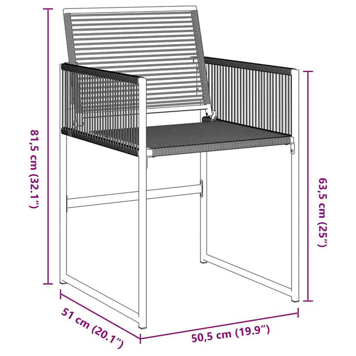 Have Spisebordssæt 5 stk. Sort polyrattan