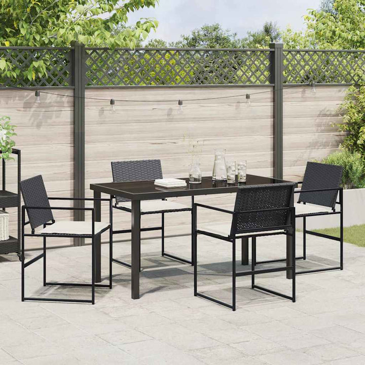 Have Spisebordssæt 5 stk. Sort og Cream polyrattan