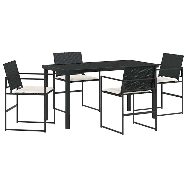 Have Spisebordssæt 5 stk. Sort og Cream polyrattan