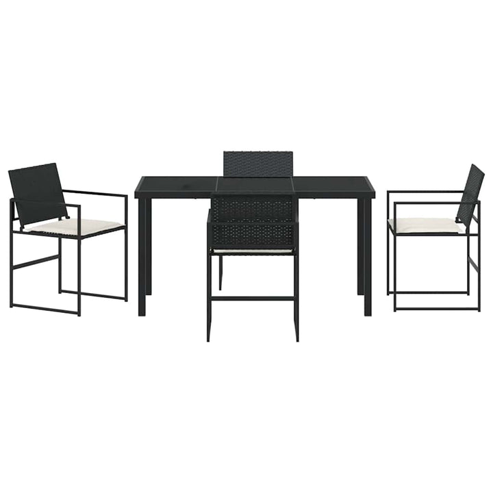 Have Spisebordssæt 5 stk. Sort og Cream polyrattan