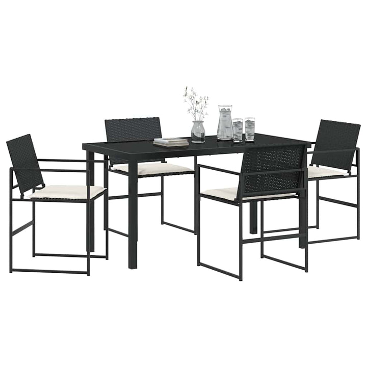 Have Spisebordssæt 5 stk. Sort og Cream polyrattan