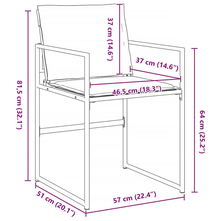 Have Spisebordssæt 5 stk. Hvid Textilene og stål