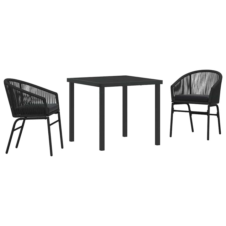 Have Spisebordssæt 3 pcs Sort Pulverlakeret stål