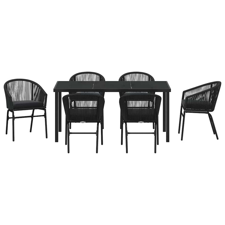 Have Spisebordssæt 7 pcs Sort Pulverlakeret stål