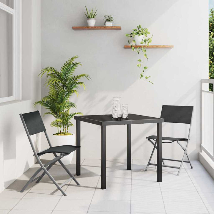 Have Spisebordssæt 3 pcs Sort Pulverlakeret stål