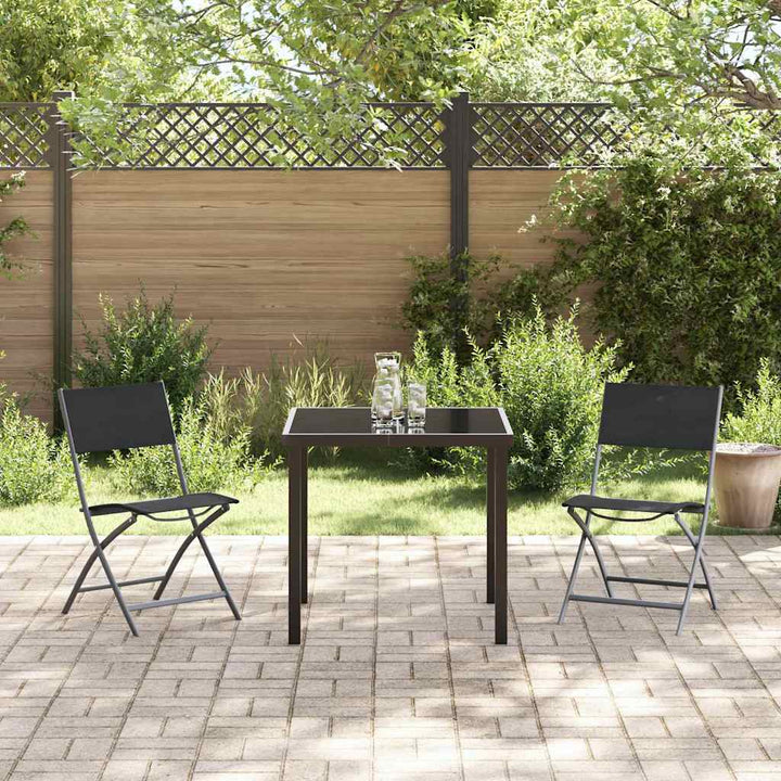 Have Spisebordssæt 3 pcs Sort Pulverlakeret stål