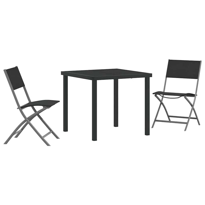 Have Spisebordssæt 3 pcs Sort Pulverlakeret stål