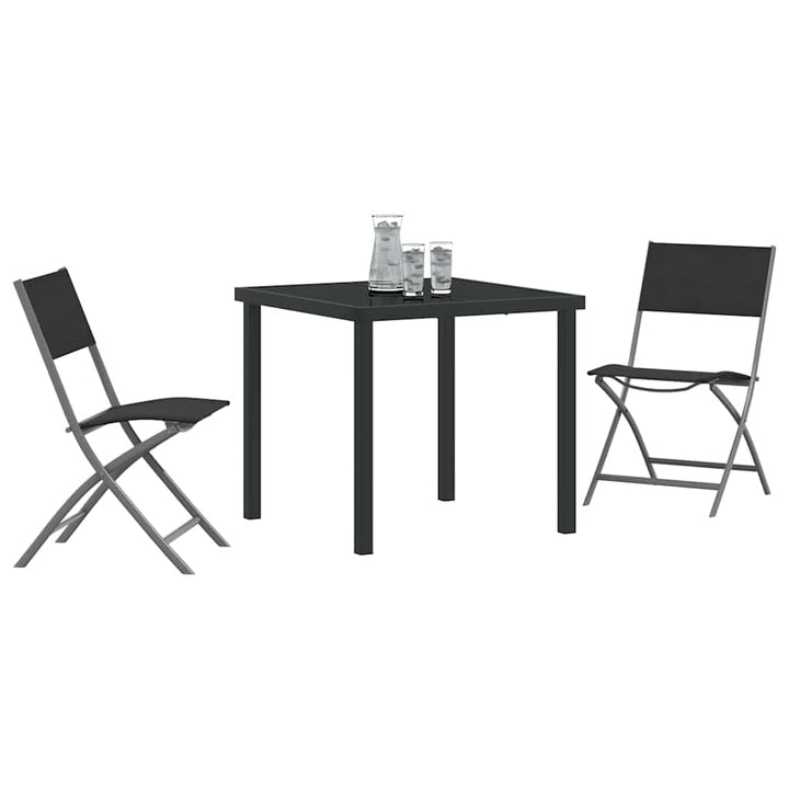 Have Spisebordssæt 3 pcs Sort Pulverlakeret stål