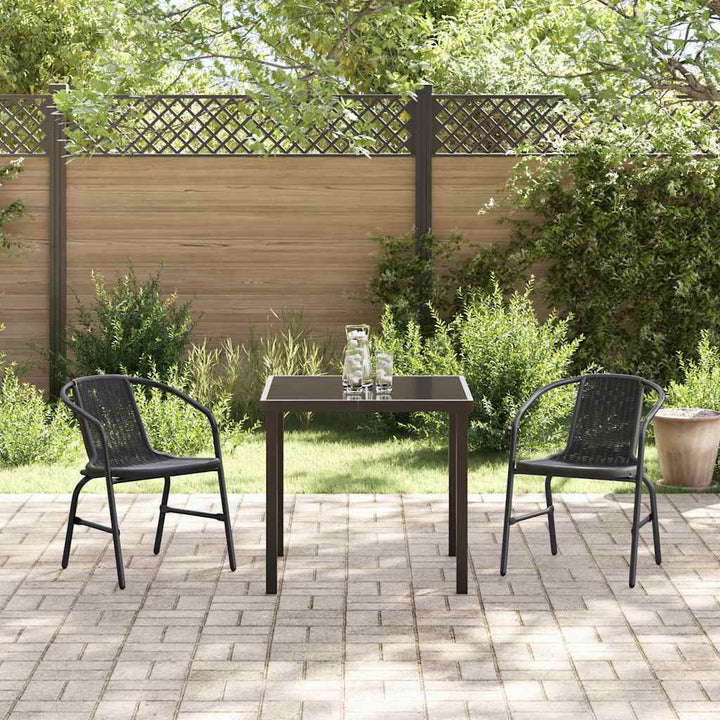 Have Spisebordssæt 3 pcs Sort Pulverlakeret stål