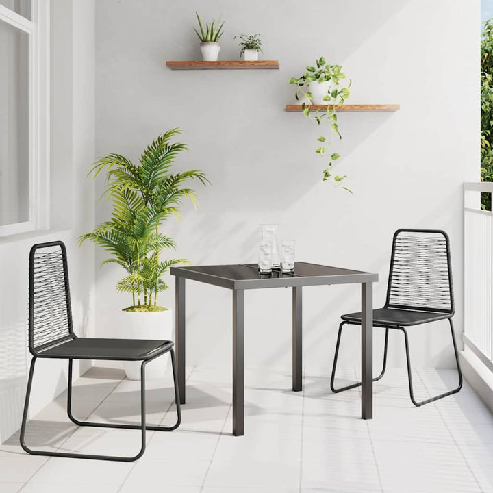 Have Spisebordssæt 3 pcs Sort Pulverlakeret stål