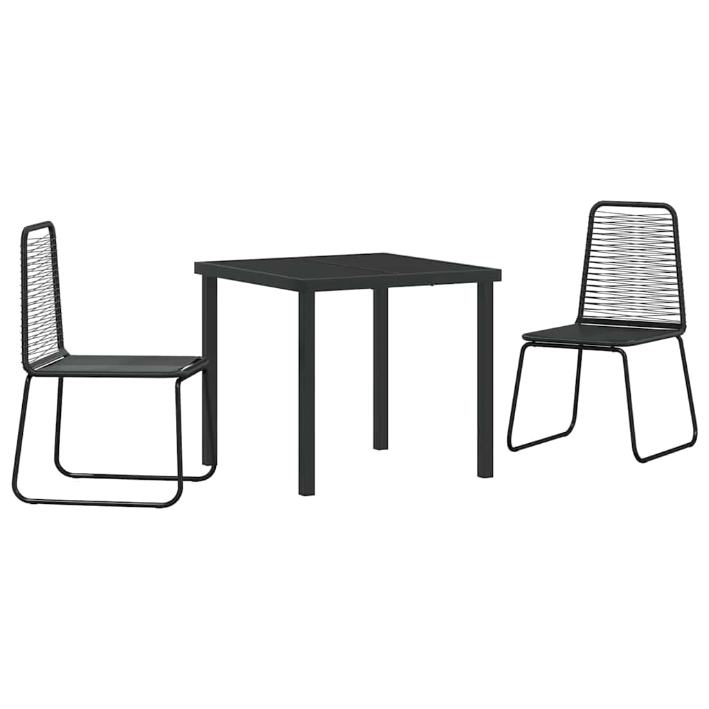 Have Spisebordssæt 3 pcs Sort Pulverlakeret stål