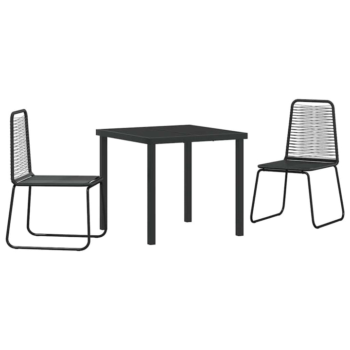 Have Spisebordssæt 3 pcs Sort Pulverlakeret stål