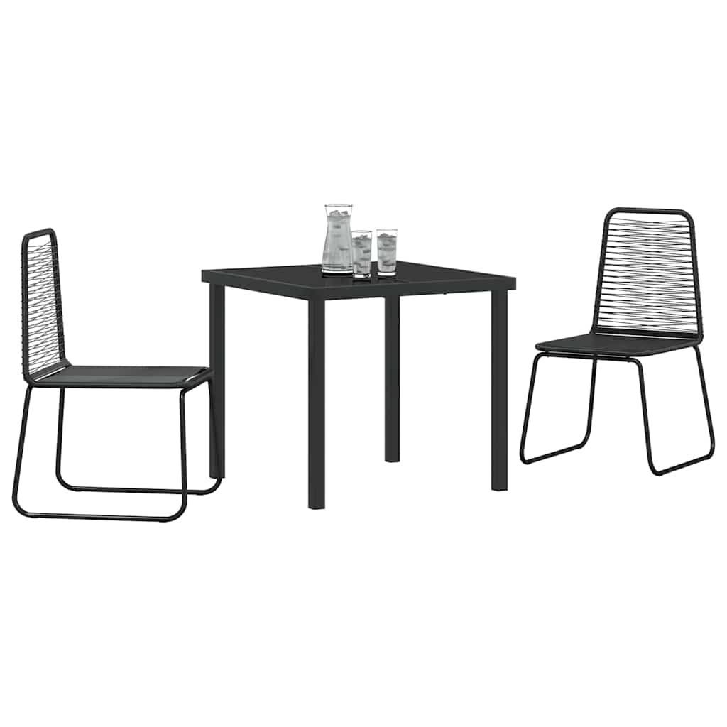 Have Spisebordssæt 3 pcs Sort Pulverlakeret stål
