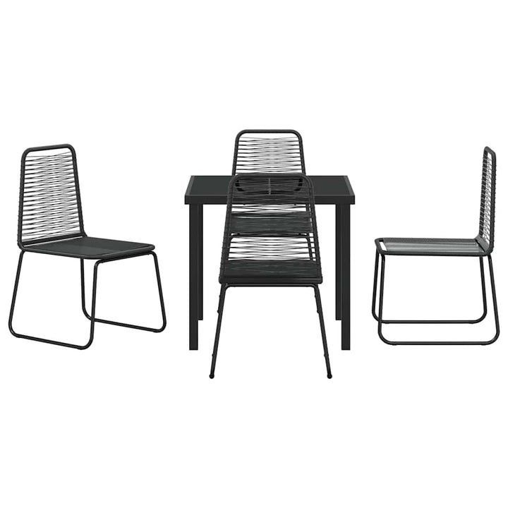 Have Spisebordssæt 5 pcs Sort Pulverlakeret stål