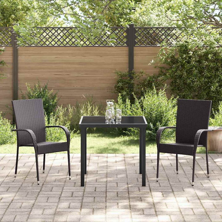 Have Spisebordssæt 3 pcs Brun Pulverlakeret stål