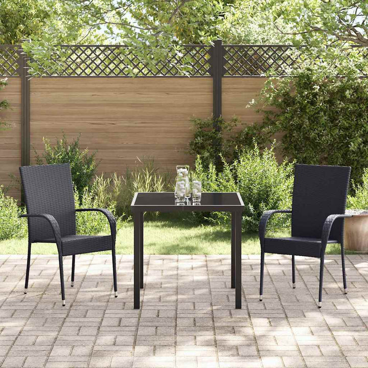 Have Spisebordssæt 3 pcs Sort Pulverlakeret stål