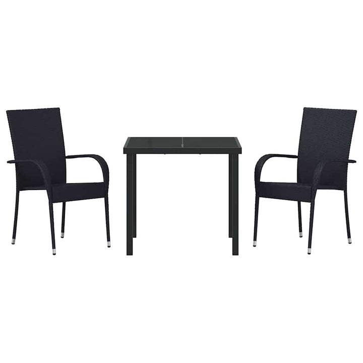 Have Spisebordssæt 3 pcs Sort Pulverlakeret stål