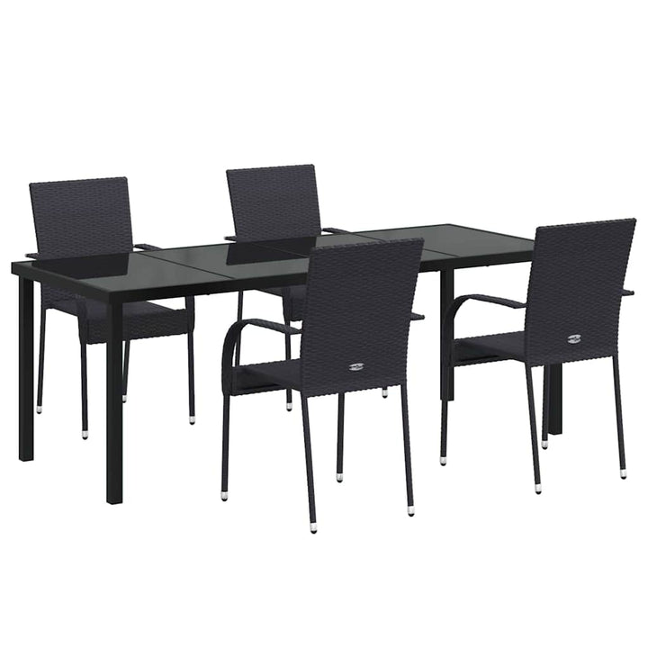 Have Spisebordssæt 5 pcs Sort Pulverlakeret stål