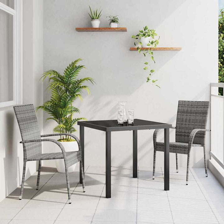 Have Spisebordssæt 3 pcs Grå Pulverlakeret stål